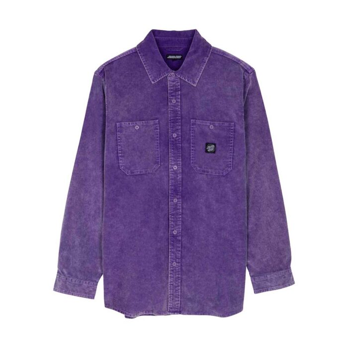 santa cruz jimi shirt purple haze κοτλέ πουκάμισο σε μωβ απόχρωση με δύο τσέπες στο στήθος και enzyme wash