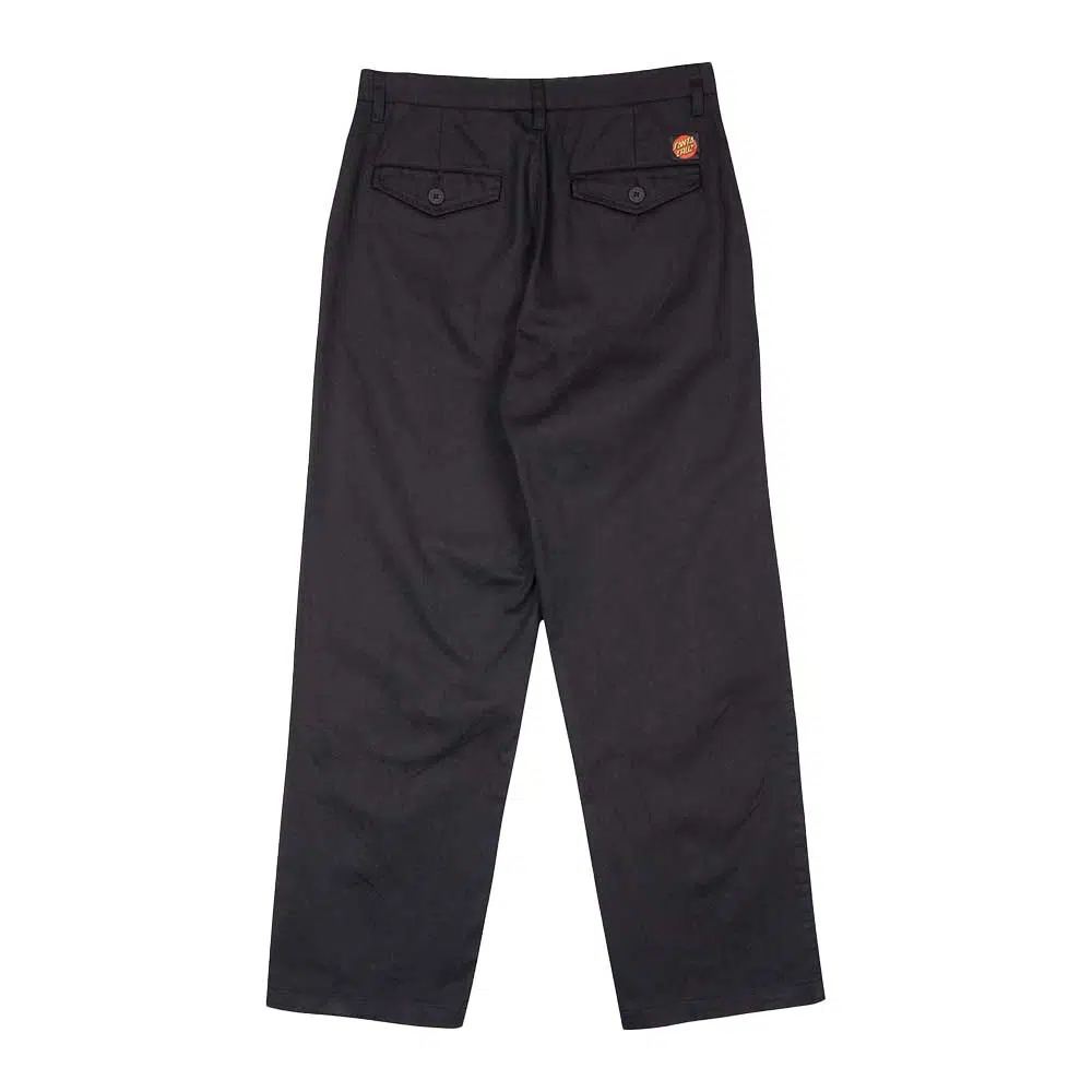 γυναικείο santa cruz nolan chino pant black wide leg loose fit παντελόνι 100% cotton twill με τσέπες