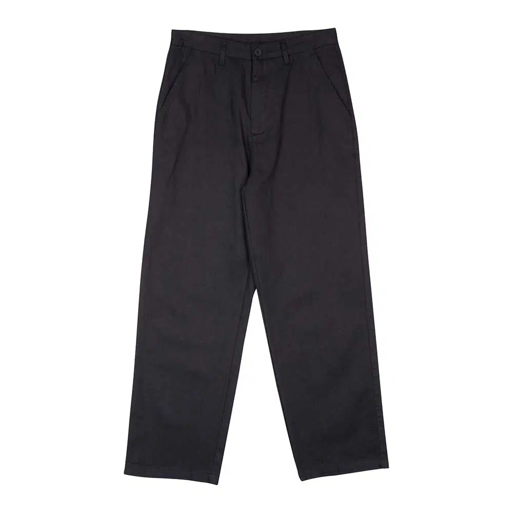 γυναικείο santa cruz nolan chino pant black wide leg loose fit παντελόνι 100% cotton twill με τσέπες