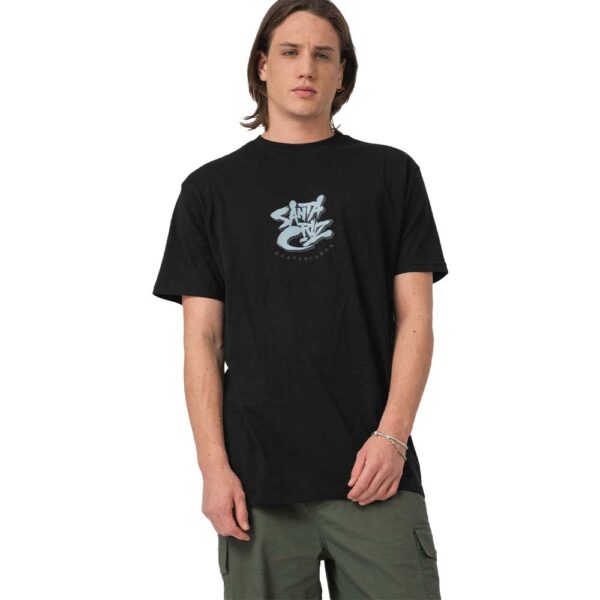 santa cruz pace deathtrap t-shirt black μαύρο t-shirt με μικρό τύπωμα στο στήθος και μεγάλο γραφικό στην πλάτη