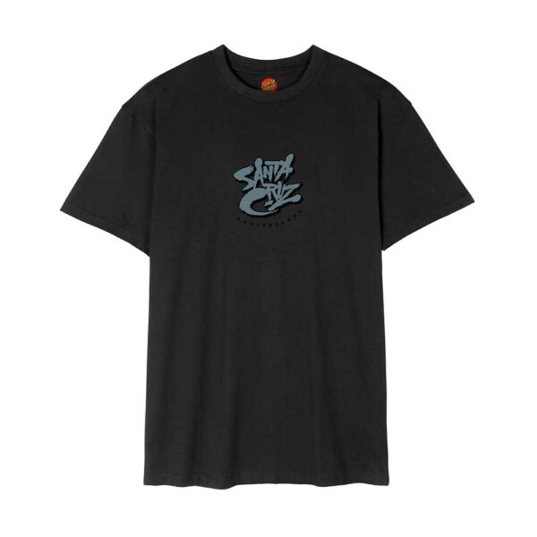 santa cruz pace deathtrap t-shirt black μαύρο t-shirt με μικρό τύπωμα στο στήθος και μεγάλο γραφικό στην πλάτη