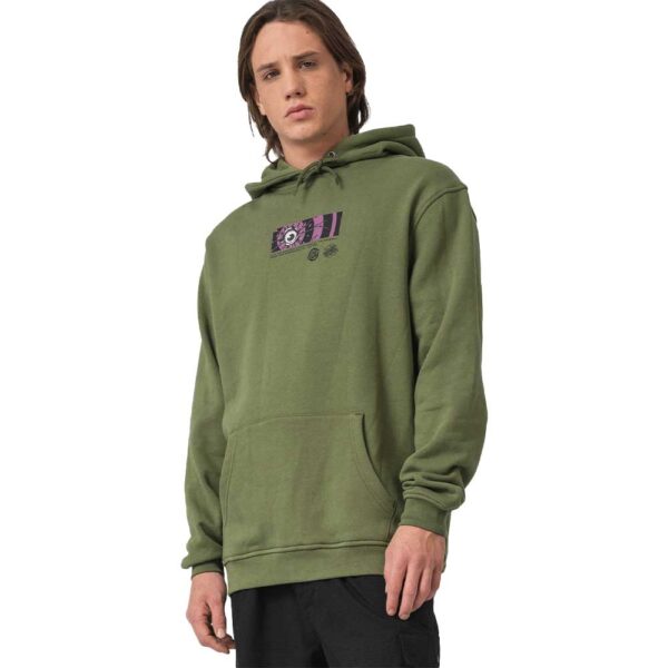 santa cruz roskopp dissect strip hoodie dark moss φούτερ με κουκούλα χωρίς κορδόνι, μικρό τύπωμα μπροστά και μεγάλο graphic στη πλάτη