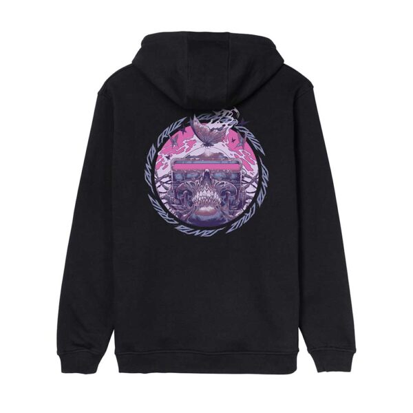 santa cruz wooten cyber hood black μαύρο φούτερ με κουκούλα και cyber graphic σχέδιο
