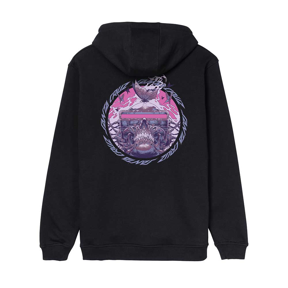 santa cruz wooten cyber hood black μαύρο φούτερ με κουκούλα και cyber graphic σχέδιο