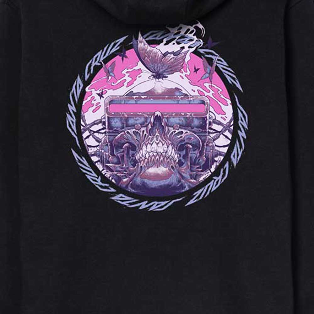 santa cruz wooten cyber hood black μαύρο φούτερ με κουκούλα και cyber graphic σχέδιο