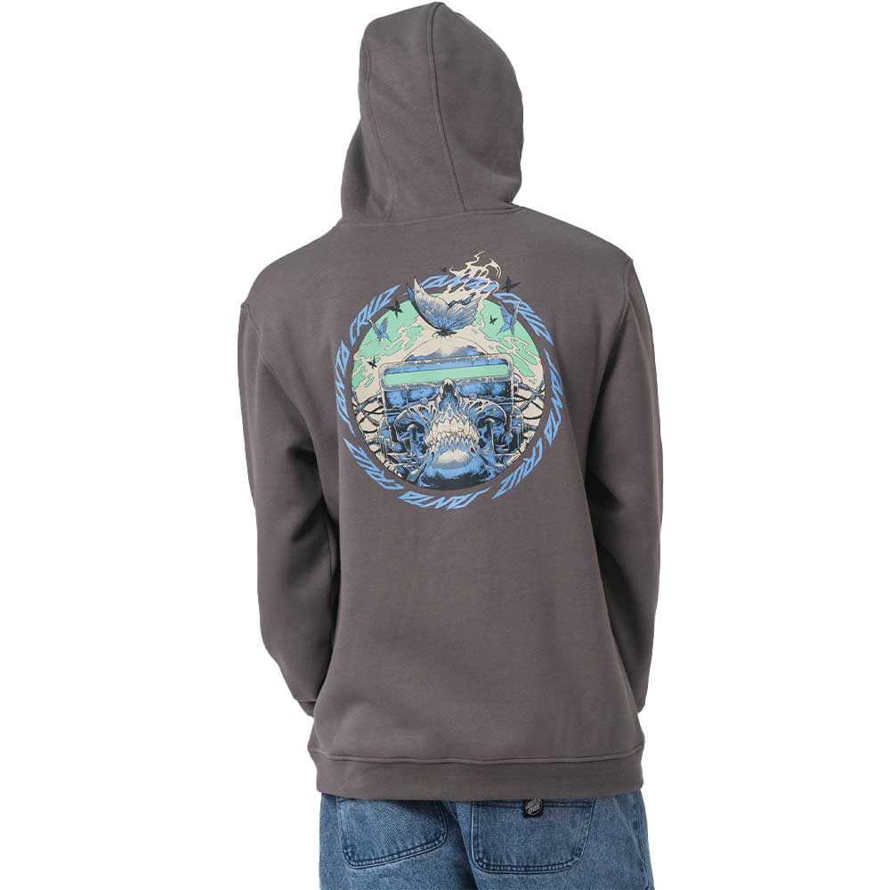 santa cruz wooten cyber hood black μαύρο φούτερ με κουκούλα και cyber graphic σχέδιο
