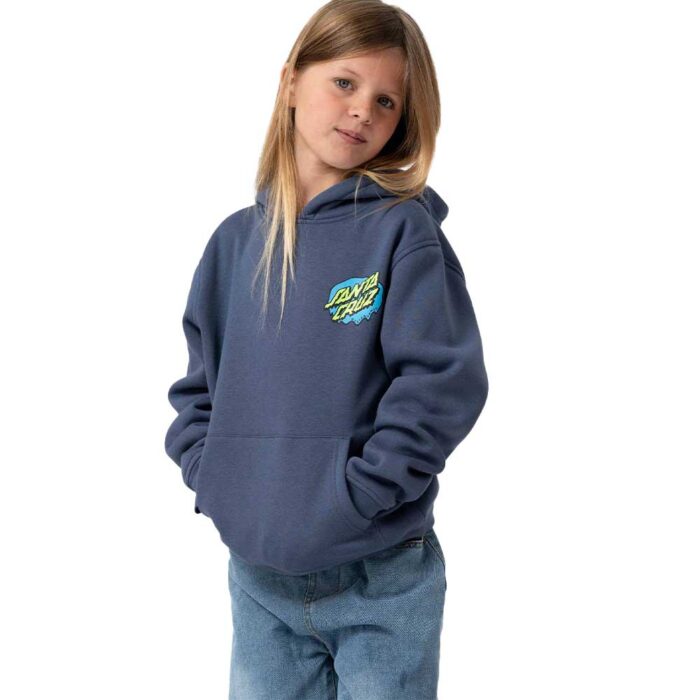 santa cruz youth slime dot hood παιδικό φούτερ με κουκούλα χωρίς κορδόνι, τύπωμα στο στήθος και μεγάλο print στην πλάτη