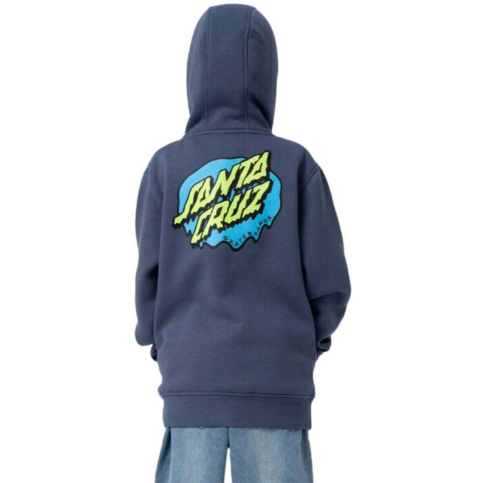 santa cruz youth slime dot hood παιδικό φούτερ με κουκούλα χωρίς κορδόνι, τύπωμα στο στήθος και μεγάλο print στην πλάτη