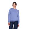 Γυναικείο μπλε crewneck 24colours με σύνθεση 62% βαμβάκι 38% πολυεστέρας, λάστιχο στα τελειώματα και κέντημα σκύλου με μήνυμα pawsitive vibes only