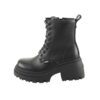 Buffalo Bravr Lace Up — μαύρα vegan μποτάκια με πλατφόρμα και αποσπώμενο πάτο memory foam, PETA Approved.