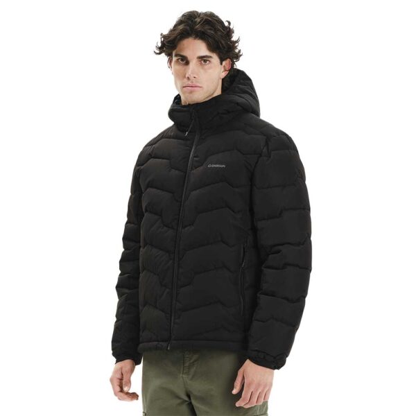 EMERSON 252.EM10.56 Puffer Jacket μαύρο με κουκούλα και ανακυκλωμένο γέμισμα