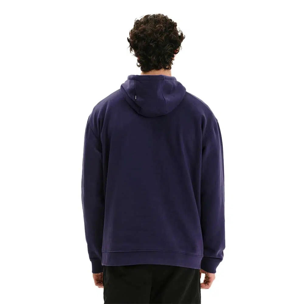 emerson logo hoodie purple ανδρικό φούτερ με κουκούλα, fleece υφή, κρυφή τσέπη κινητού και λογότυπο υψηλής πυκνότητας στο στήθος