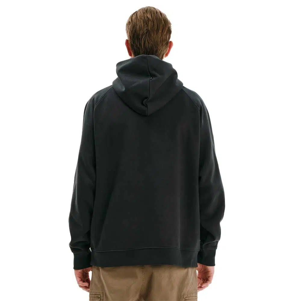 emerson logo hoodie forest teal ανδρικό φούτερ με κουκούλα, fleece υφή, κρυφή τσέπη κινητού και λογότυπο υψηλής πυκνότητας στο στήθος