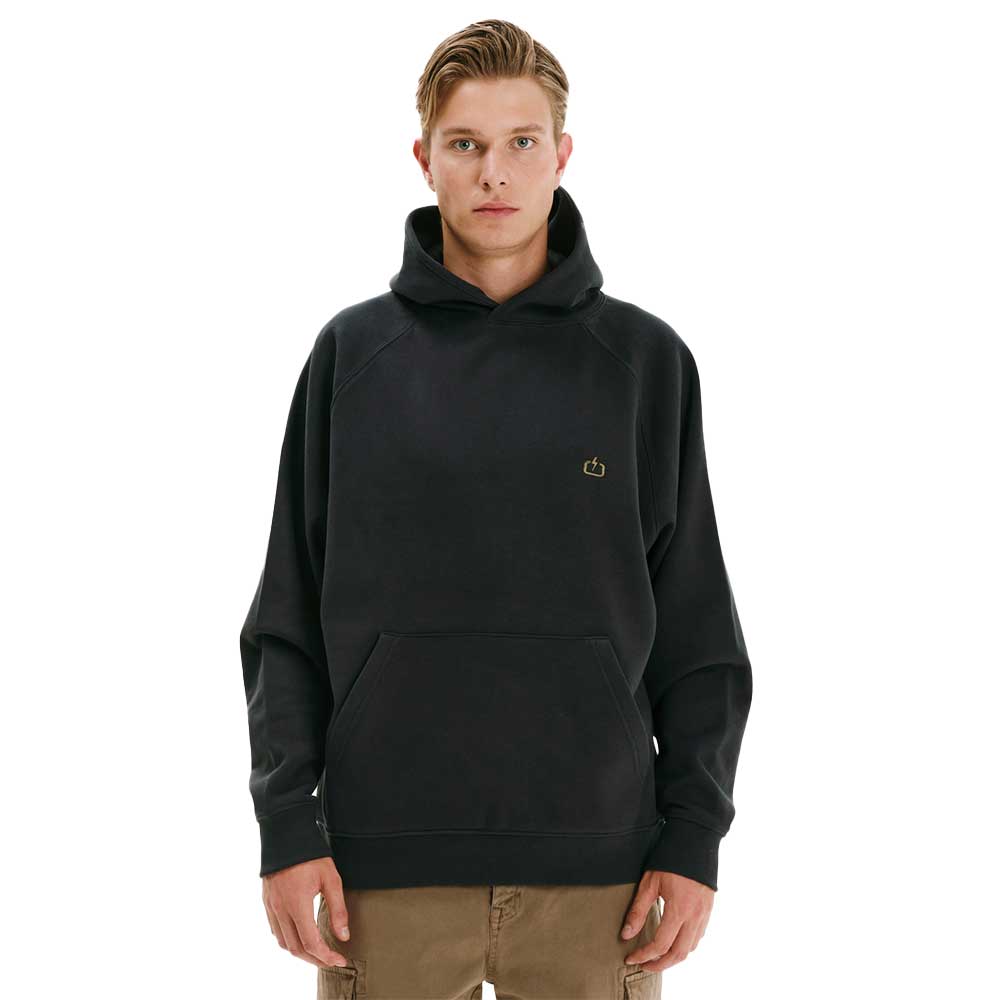 emerson logo hoodie forest teal ανδρικό φούτερ με κουκούλα, fleece υφή, κρυφή τσέπη κινητού και λογότυπο υψηλής πυκνότητας στο στήθος