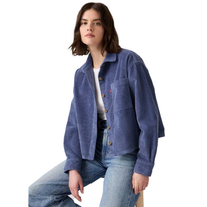 Γυναικείο Levi’s Celine Cozy Shacket σε μπλε indigo corduroy, standard fit με κουμπιά και κλασικό γιακά.