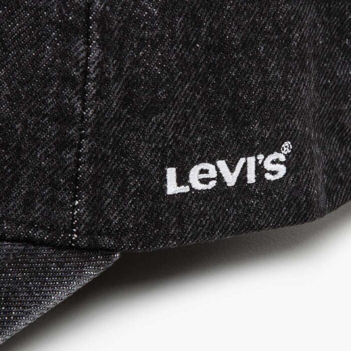 Levi’s Men’s Essential Cap μαύρο τζιν καπέλο 100% βαμβάκι με μαλακό denim και ρυθμιζόμενο δερμάτινο κλείσιμο