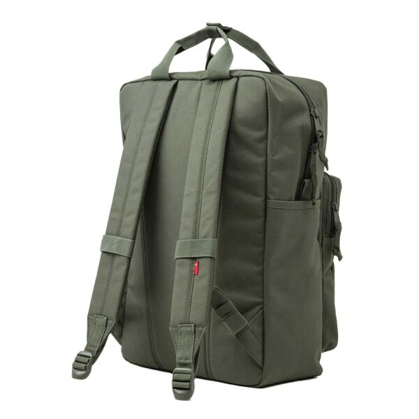 levis l-pack large πράσινο backpack 25 λίτρων με θήκη για laptop 15 ιντσών, οργανωτικές θήκες και θήκη για μπουκάλι