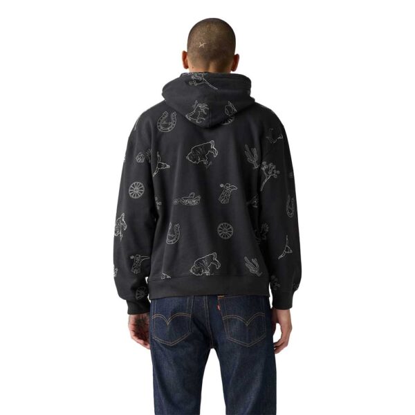 Levi’s Relaxed Fit Graphic Hoodie Western Phantom Black με κεντημένα σχέδια