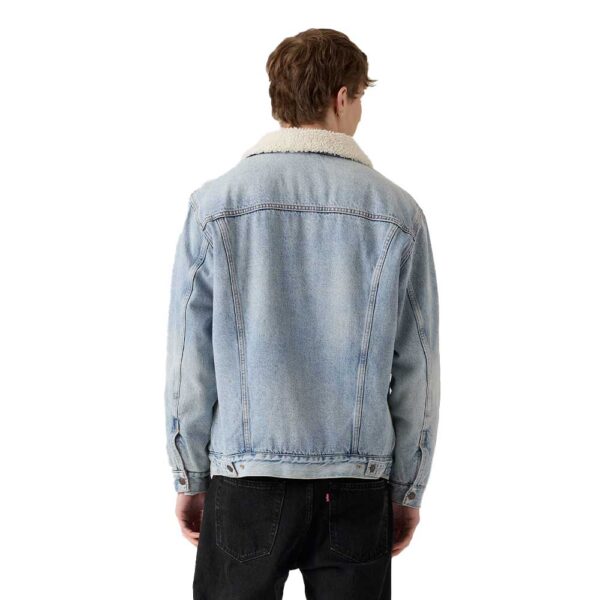 Levi’s Relaxed Fit Sherpa Trucker Jacket Kentucky Blue με sherpa επένδυση