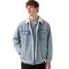 Levi’s Relaxed Fit Sherpa Trucker Jacket Kentucky Blue με sherpa επένδυση