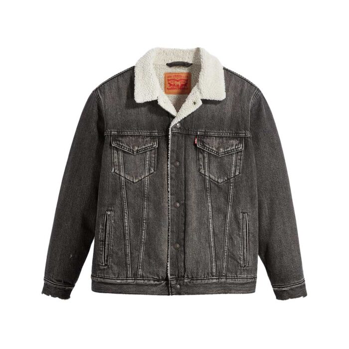 Ανδρικό Levi’s denim jacket με χαλαρή εφαρμογή και sherpa επένδυση για ζεστασιά