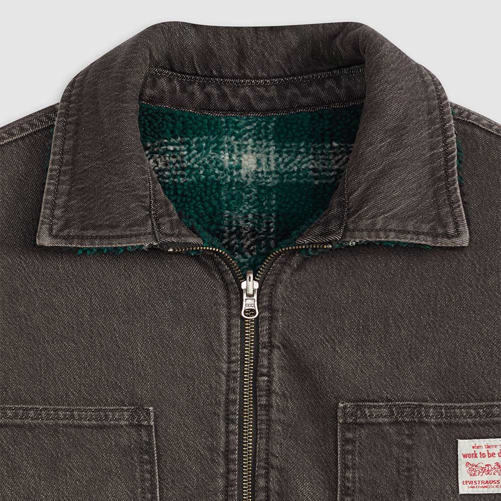 Levi's Reversible Shacket Late Night Grind Black, αναστρέψιμο denim jacket με relaxed fit και 100% βαμβάκι.