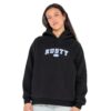 Rusty A Grade Oversized Hoodie Black με κέντημα και φαρδιά εφαρμογή.