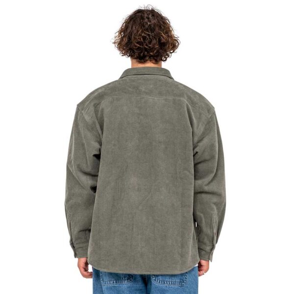 Rusty Cobra Cord Overshirt army green με διπλές τσέπες και καμπυλωτό τελείωμα.