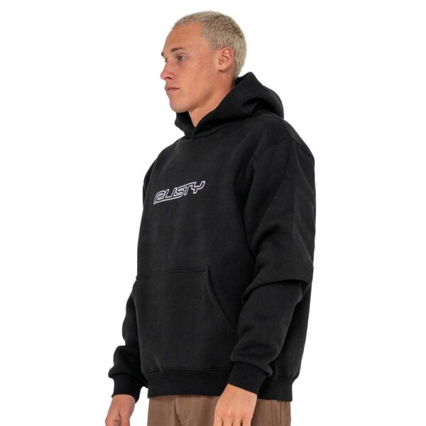 Rusty Flip Daddy Hoodie Black – Ανδρικό oversized φούτερ με κουκούλα και λογότυπο στο στήθος