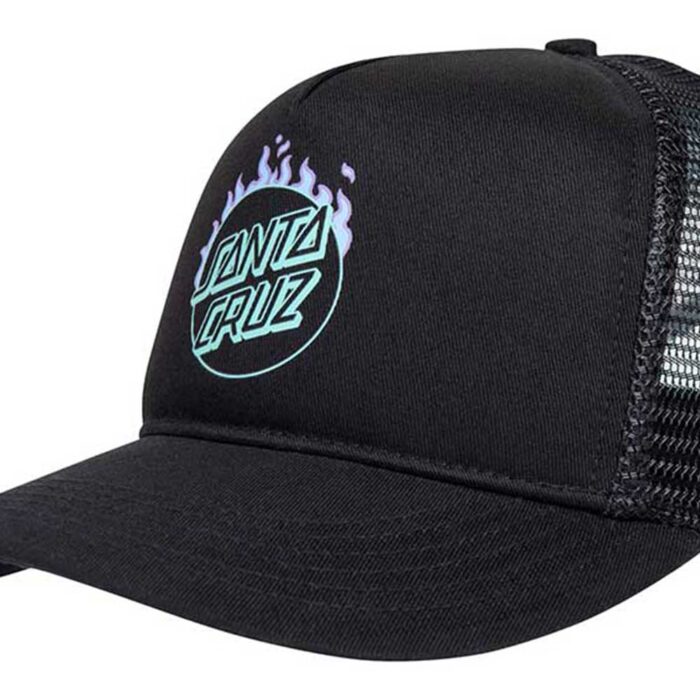 Santa Cruz Minimal Burnt Opus μαύρο trucker καπέλο με αφρώδες μπροστινό, mesh πίσω και print μπροστά
