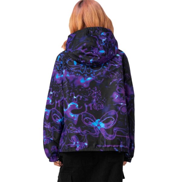 santa cruz nimbus jacket midnight critter γυναικείο shell μπουφάν με all-over print, κουκούλα, δίδυμες τσέπες και ανακλαστικό λογότυπο