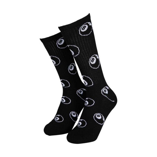 Σετ κάλτσες Santa Cruz Winkowski Eight Ball, μαύρες και λευκές, 2-pack