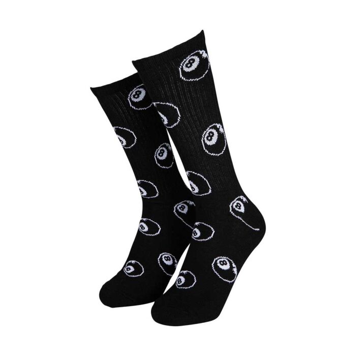 Σετ κάλτσες Santa Cruz Winkowski Eight Ball, μαύρες και λευκές, 2-pack
