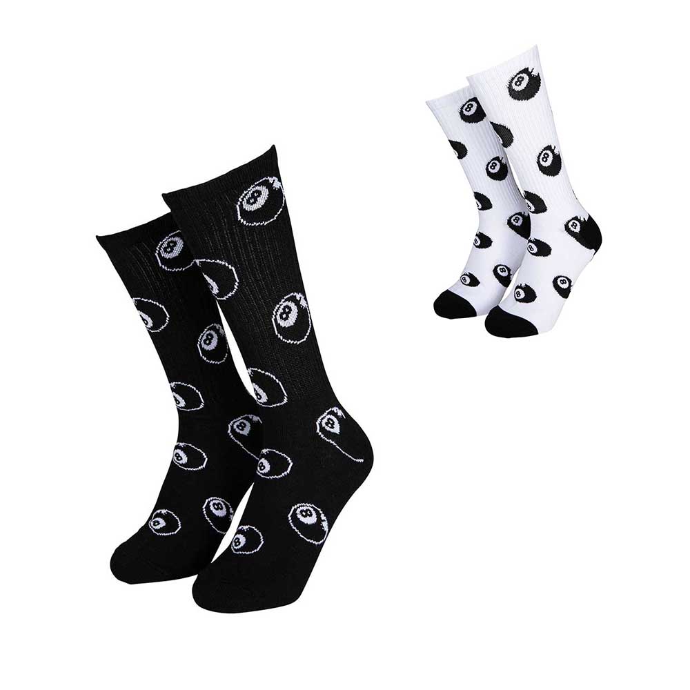 Σετ κάλτσες Santa Cruz Winkowski Eight Ball, μαύρες και λευκές, 2-pack