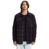 Volcom Bowered Fleece overshirt dark purple με καπιτονέ φόδρα, κλασική εφαρμογή και τσέπες στο στήθος και στα πλαϊνά