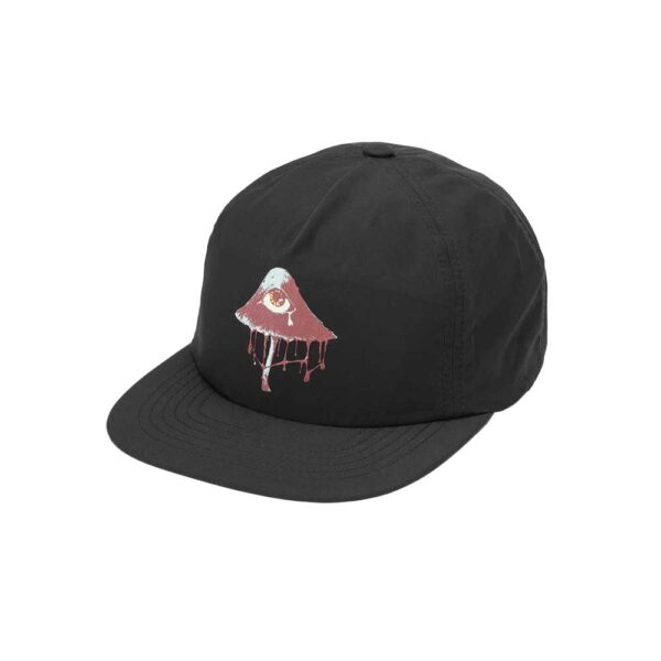 Volcom Callum Rooney Cap Black ανδρικό καπέλο με 5-panel σχεδιασμό και εμπρός τύπωμα Callum Rooney.