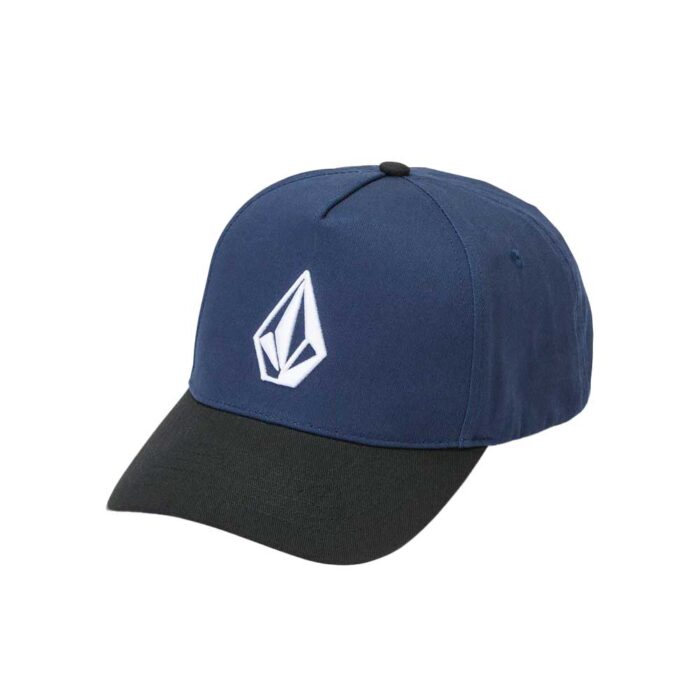 Volcom Embossed Stone Hat cosmic blue ανδρικό 5-panel καπέλο με 3D κέντημα Stone logo μπροστά, Volcom flag label πίσω και adj snap-back κλείσιμο