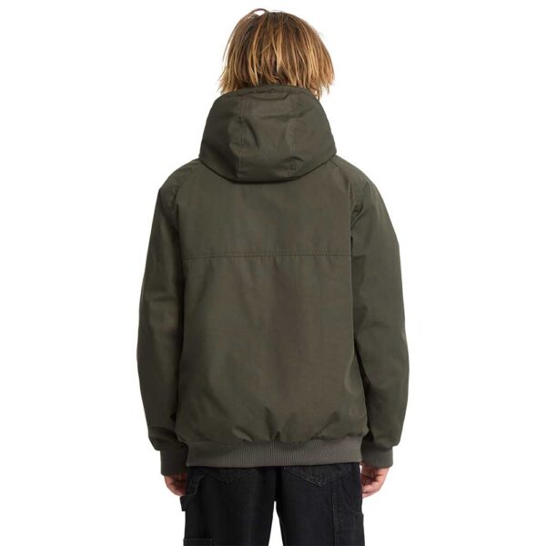 Ανδρικό μπουφάν Volcom Hernan Jacket 10K Rinsed Black με κουκούλα και φερμουάρ