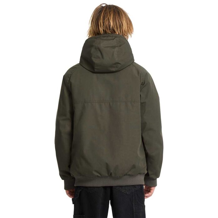 Ανδρικό μπουφάν Volcom Hernan Jacket 10K Rinsed Black με κουκούλα και φερμουάρ