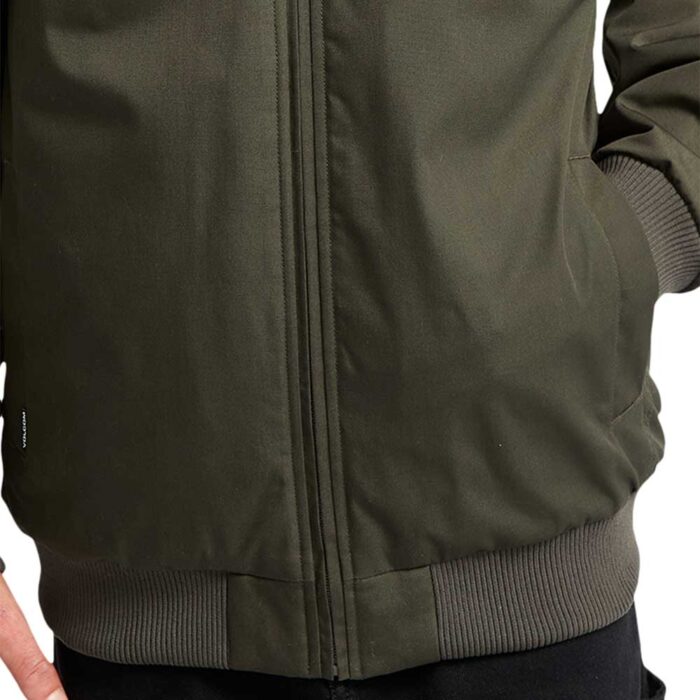 Ανδρικό μπουφάν Volcom Hernan Jacket 10K Rinsed Black με κουκούλα και φερμουάρ