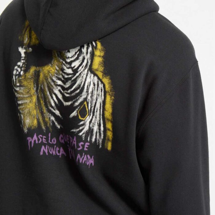Volcom Nunca Passa hoodie antique black με κλασική εφαρμογή, μπροστινό και πίσω τύπωμα Gony Zubizarreta