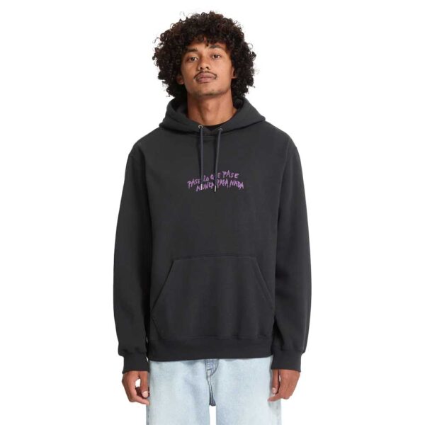 Volcom Nunca Passa hoodie antique black με κλασική εφαρμογή, μπροστινό και πίσω τύπωμα Gony Zubizarreta