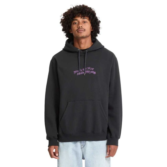 Volcom Nunca Passa hoodie antique black με κλασική εφαρμογή, μπροστινό και πίσω τύπωμα Gony Zubizarreta