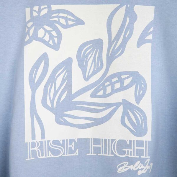 Ζεστό γυναικείο crewneck 24 Colours με λουλουδένιο τύπωμα “Rise High”.