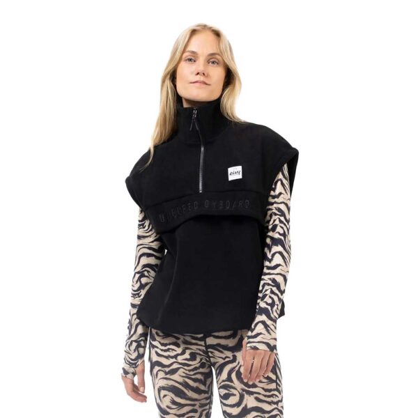 Γυναικείο Eivy Ball Fleece Vest Black με ψηλό γιακά, φερμουάρ και fleece ύφασμα.