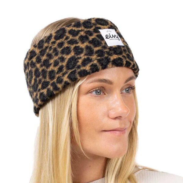 Eivy Throwback Sherpa Headband Leopard από sherpa fleece με ρυθμιζόμενο κορδόνι.