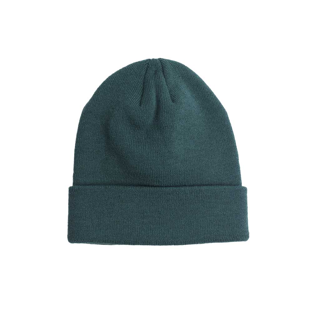 Unisex σκουφί EMERSON 222.EU03.19P σε χρώμα πράσινο, με ελαστική πλέξη, γύρισμα στο τελείωμα και διακριτικό ραφτό λογότυπο.