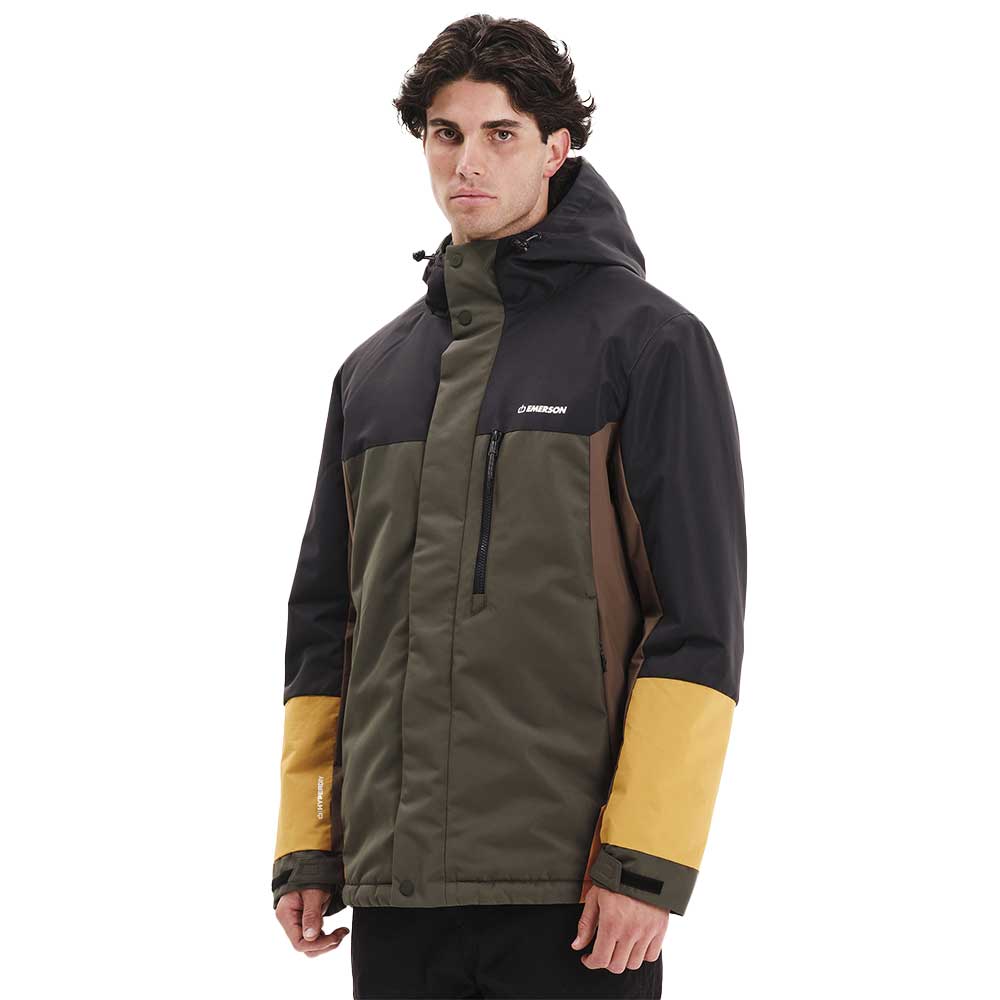 Ανδρικό μπουφάν EMERSON 252.EM10.114 multicolor, αδιάβροχο 10K/10K, αντιανεμικό, με κουκούλα, ρυθμιζόμενες μανσέτες, πολλές τσέπες,