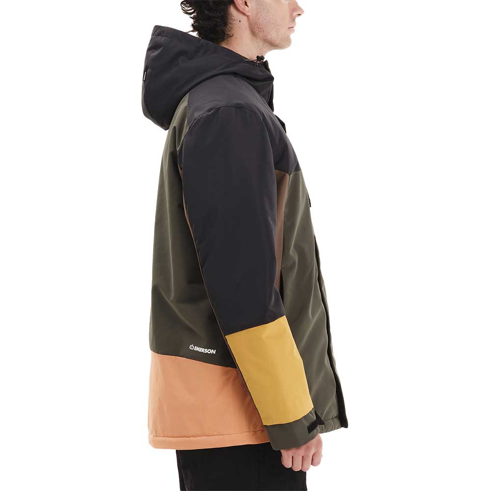 Ανδρικό μπουφάν EMERSON 252.EM10.114 multicolor, αδιάβροχο 10K/10K, αντιανεμικό, με κουκούλα, ρυθμιζόμενες μανσέτες, πολλές τσέπες,