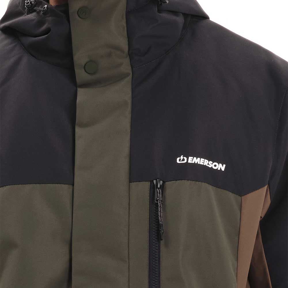 Ανδρικό μπουφάν EMERSON 252.EM10.114 multicolor, αδιάβροχο 10K/10K, αντιανεμικό, με κουκούλα, ρυθμιζόμενες μανσέτες, πολλές τσέπες, οικολογικό γέμισμα